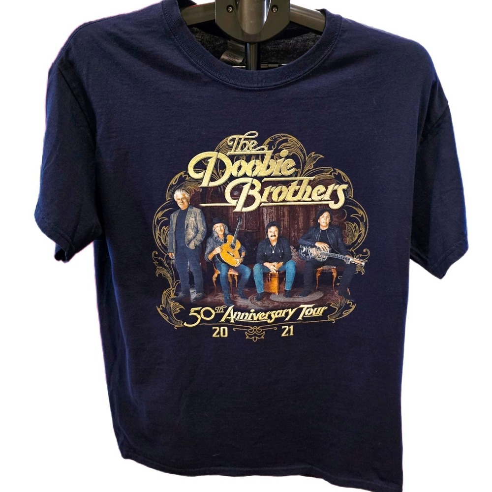 The Doobie Brothers Shirt 50th Anniversary Tour Band Tee Double Sided Sz Large